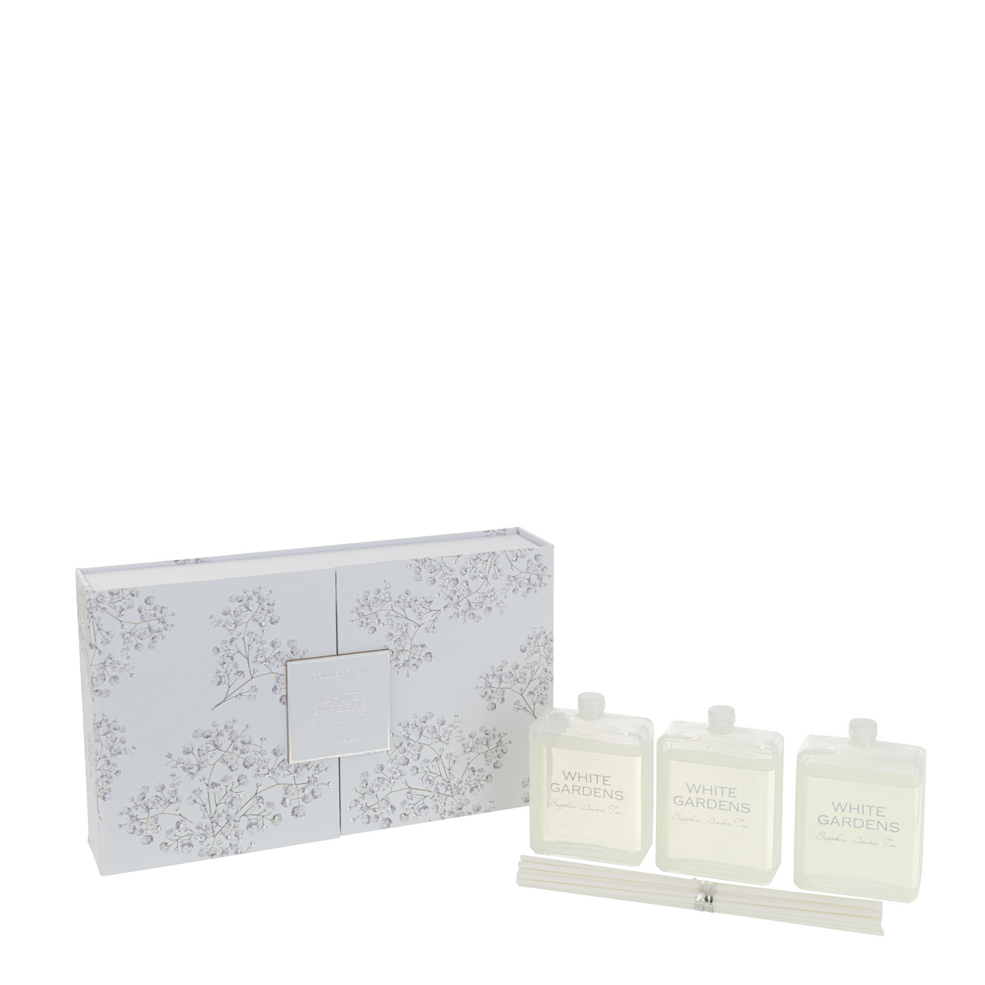 BOX 3 SCENTED OIL+STICKS WHITE GARDENS WHITE