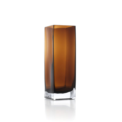 Vaas Amber Cuboid – gerecycled glas, amber, 10x10x30 cm