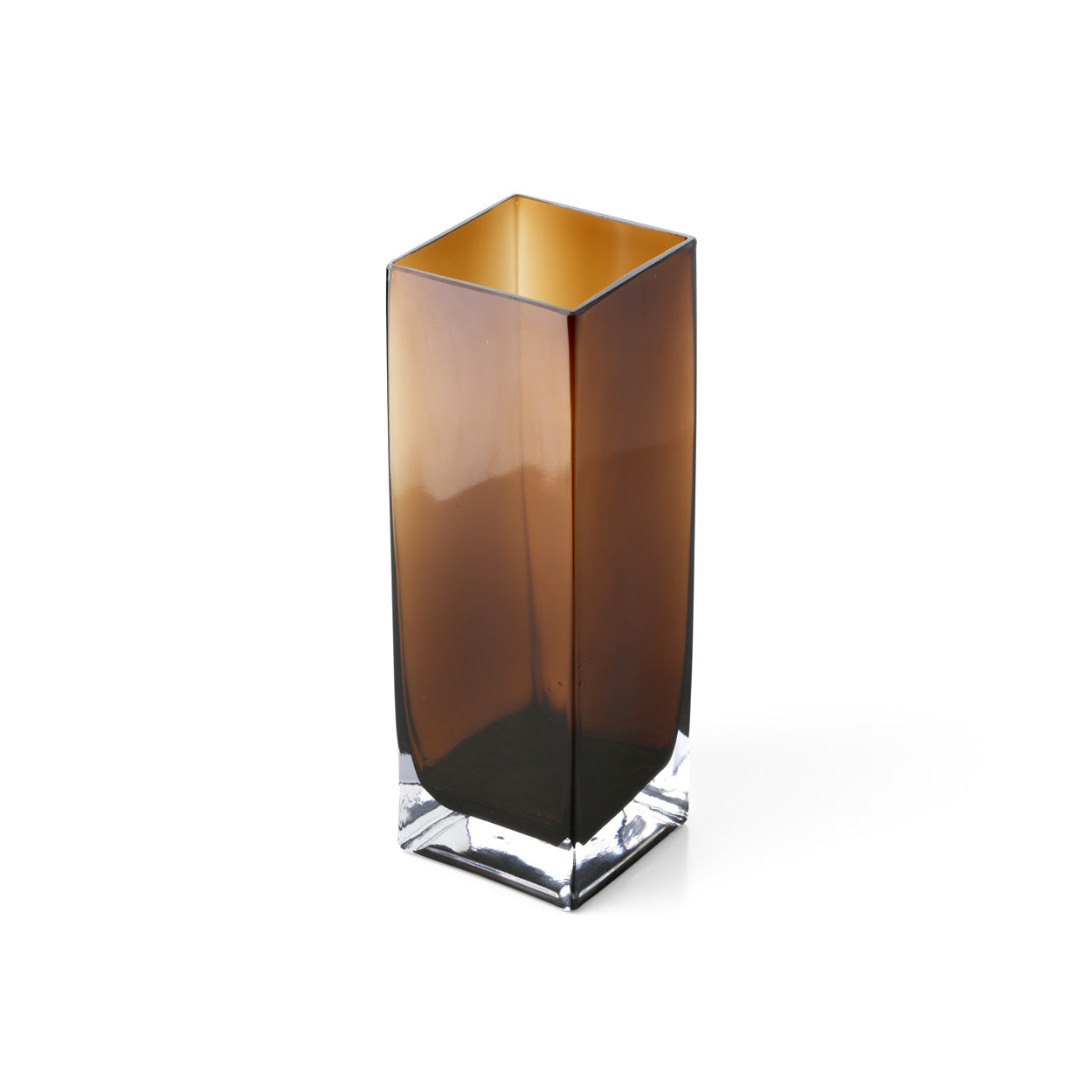 Vaas Amber Cuboid – gerecycled glas, amber, 10x10x30 cm