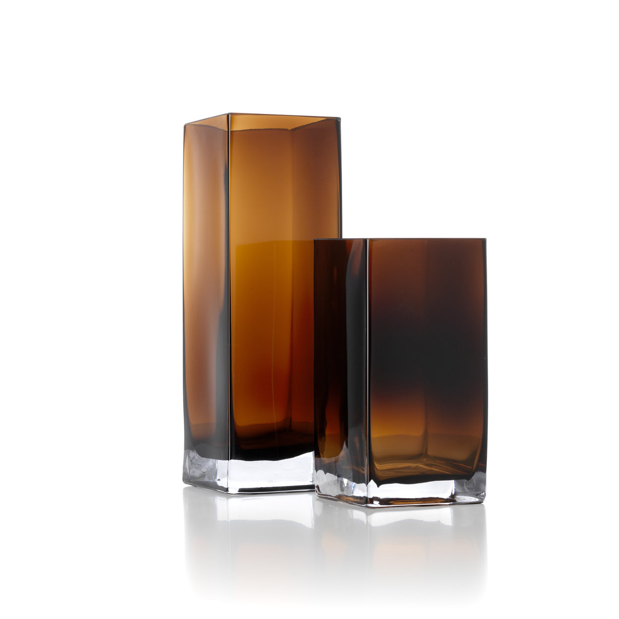 Vaas Amber Cuboid – gerecycled glas, amber, 10x10x30 cm