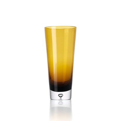 Vaas Sunset Glow – gerecycled glas, bruingoud, 13x13x30 cm