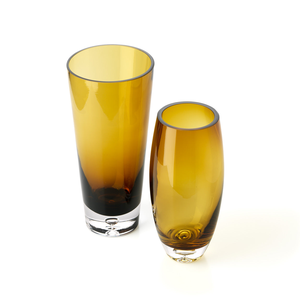 Vaas Sunset Glow – gerecycled glas, bruingoud, 13x13x30 cm