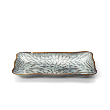 Bord Lotus Ice – keramiek, grijsbruin, 30x19 cm