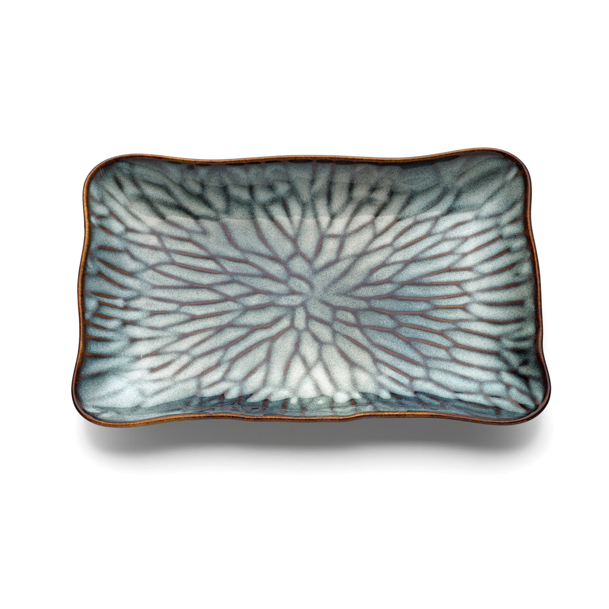 Bord Lotus Ice – keramiek, grijsbruin, 30x19 cm