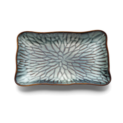 Bord Lotus Ice – keramiek, grijsbruin, 30x19 cm