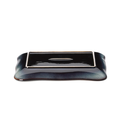 Bord Lotus Ice – keramiek, grijsbruin, 30x19 cm