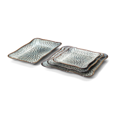 Bord Lotus Ice – keramiek, grijsbruin, 30x19 cm