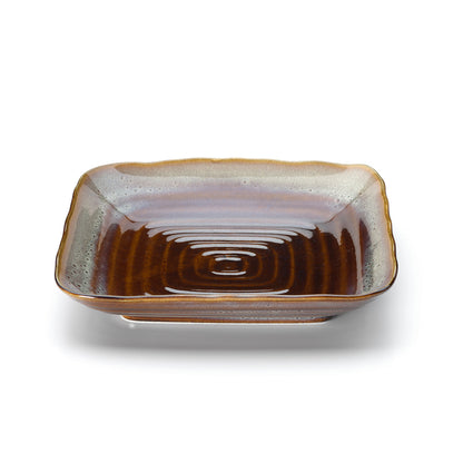 Bord Smoked Horizon – keramiek, bruingrijs, 21x21 cm