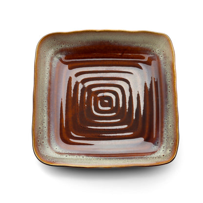 Bord Smoked Horizon – keramiek, bruingrijs, 21x21 cm