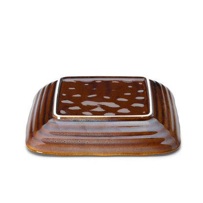 Bord Smoked Horizon – keramiek, bruingrijs, 21x21 cm