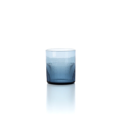Szklanka Azure Rippled – niebieska, niska