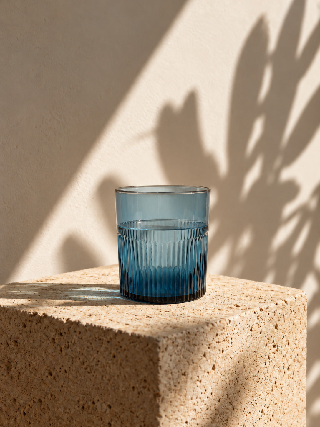Azure Rippled-glas – blått, lågt