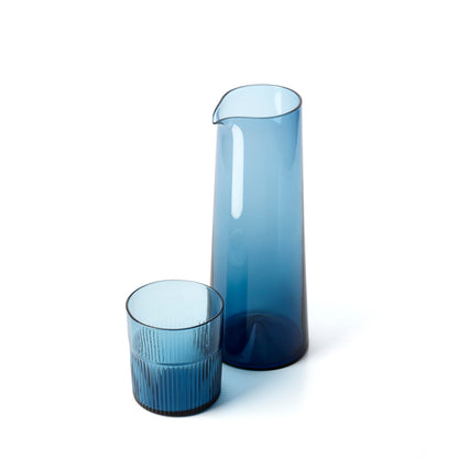 Szklanka Azure Rippled – niebieska, niska