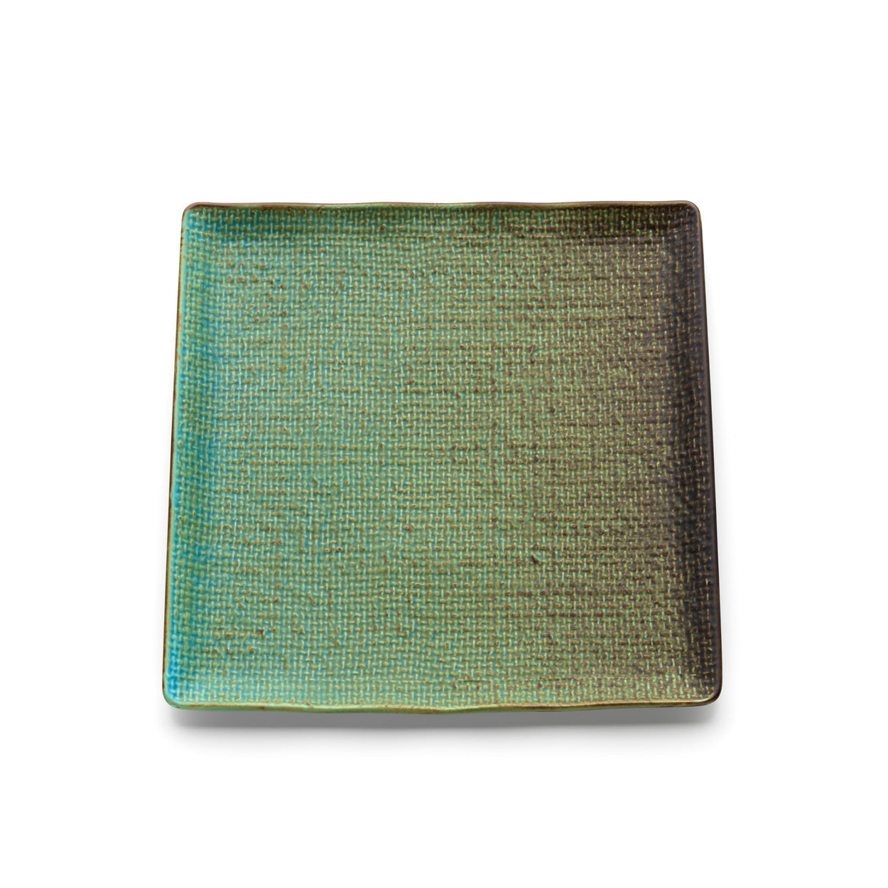 Bord Lagoon – keramiek, lagunegroen, vierkant 25x25 cm