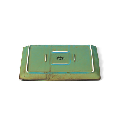 Bord Lagoon – keramiek, lagunegroen, vierkant 25x25 cm