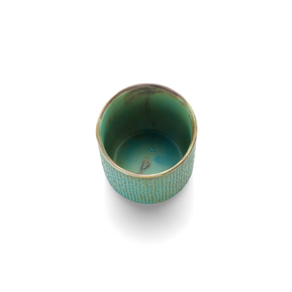 Beker Lagoon – keramiek, groenblauw, ø7×7 cm