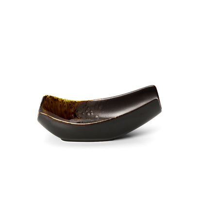 Serveerschaal Merapi – keramiek, bruin, 16x7x6 cm