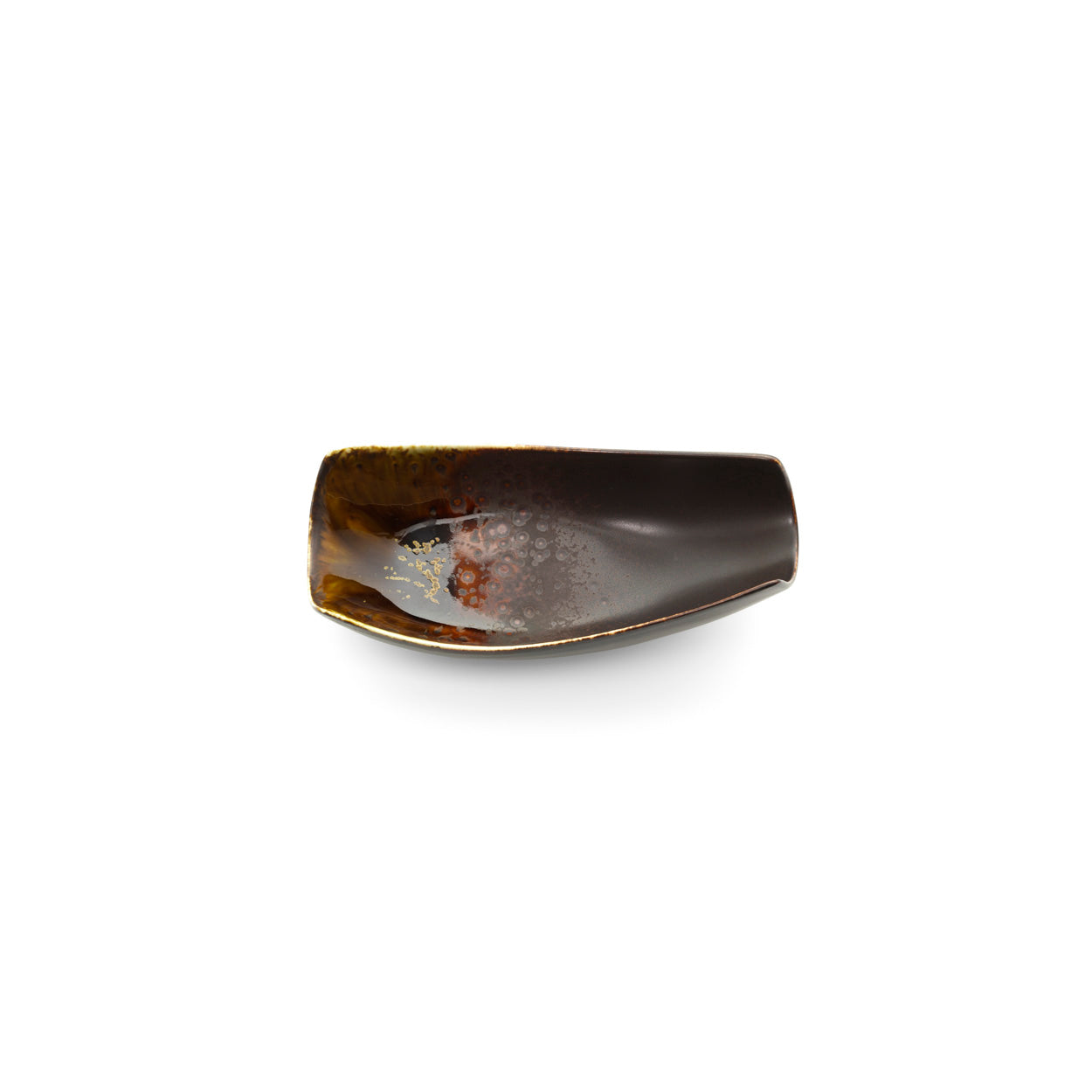 Serveerschaal Merapi – keramiek, bruin, 16x7x6 cm