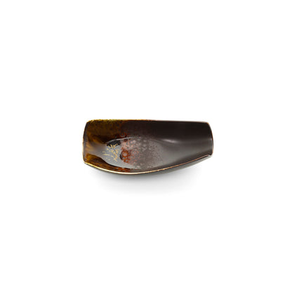 Serveerschaal Merapi – keramiek, bruin, 16x7x6 cm