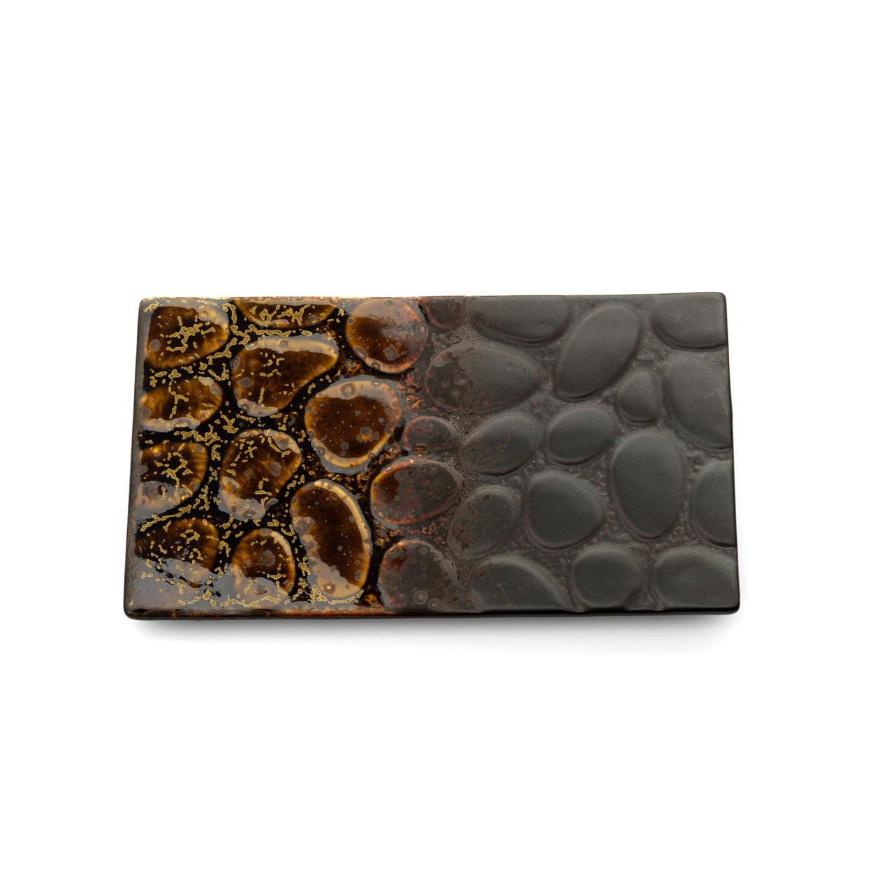 Bord Merapi rechthoekig – keramiek, bruin, 25x15x2 cm