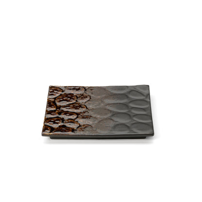 Bord Merapi – keramiek, bruin, vierkant 20x20 cm