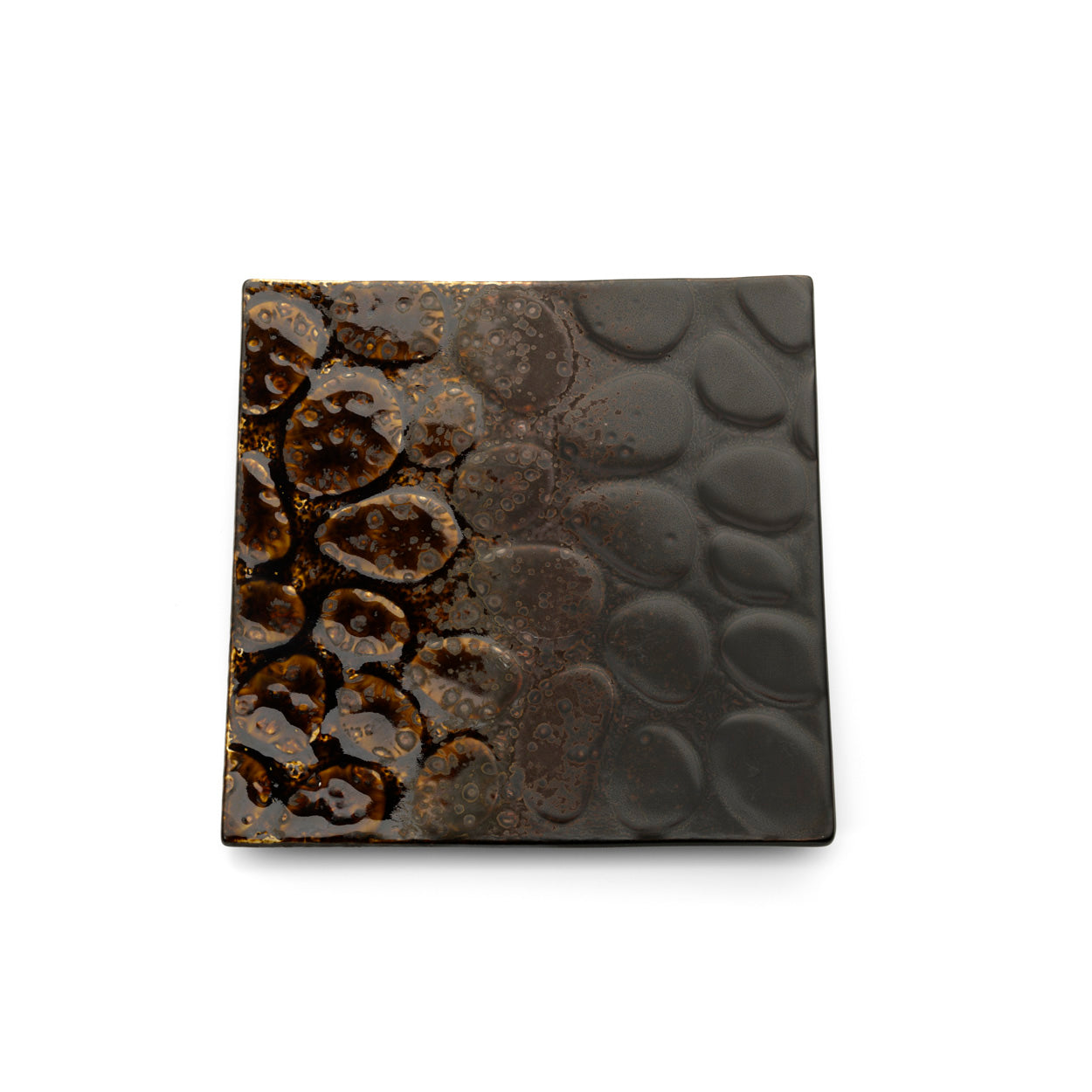 Bord Merapi – keramiek, bruin, vierkant 20x20 cm