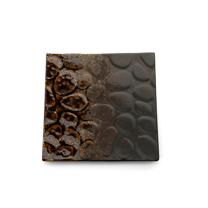 Bord Merapi – keramiek, bruin, vierkant 20x20 cm