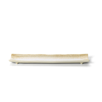 Serveerschaal Da Rocha – keramiek, wit, 39x8x3 cm