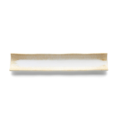Serveerschaal Da Rocha – keramiek, wit, 39x8x3 cm