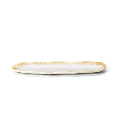 Serveerschaal Da Rocha – keramiek, wit, ovaal 40x11 cm