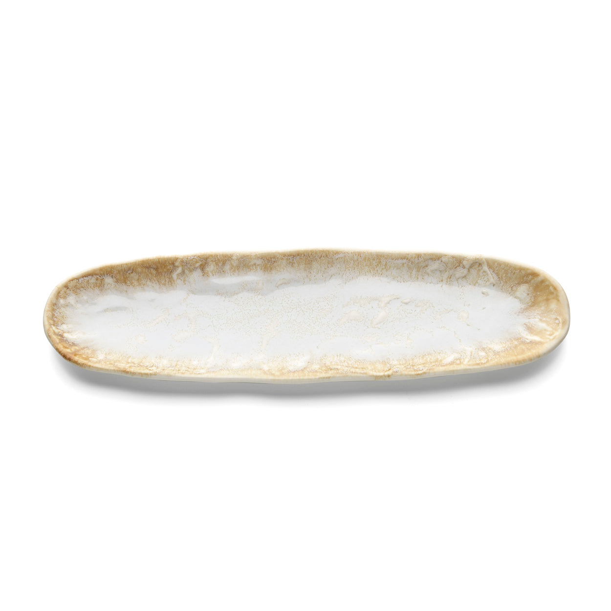 Serveerschaal Da Rocha – keramiek, wit, ovaal 40x11 cm