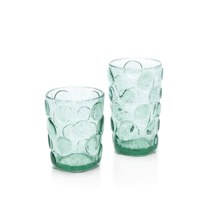 The Frosted Dot Water Glass - Aqua