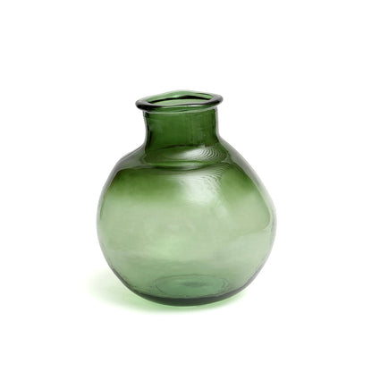 Vaas Yugang – gerecycled glas, groen, ø25x31 cm
