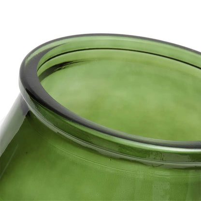 Vaas Qiezi – gerecycled glas, groen, ø19×23 cm