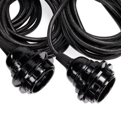 Plafondfitting — zwart, 3 fittingen