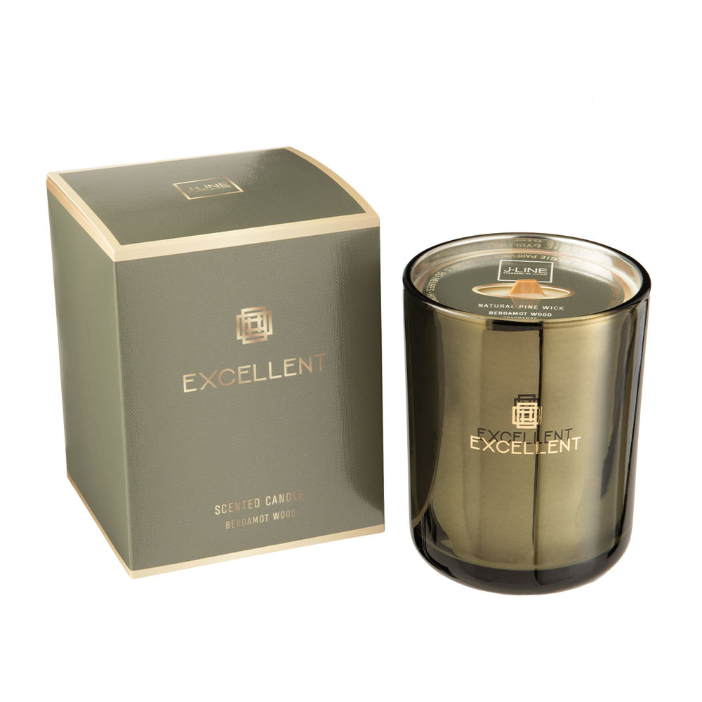 SCENTED CANDLE EXCELLENT BERGAMOT WOOD GREEN MEDIUM-80U