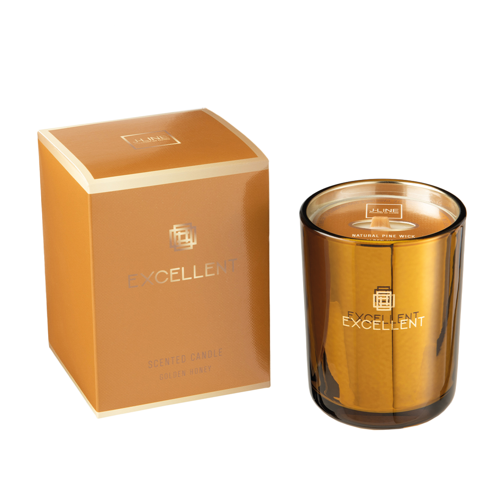 SCENTED CANDLE EXCELLENT GOLDEN HONEY OCHRE MEDIUM-80U