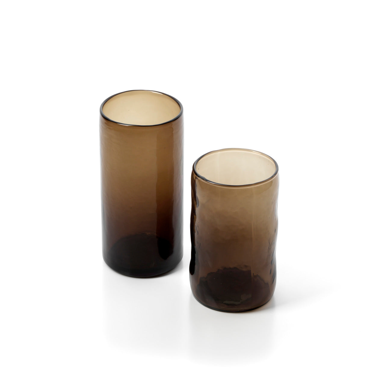 Drinkglas Dusk hoog – gerecycled glas, antraciet, ø8×13 cm