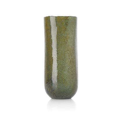 Vaas Forest – glas, olijfgroen, ø14×33 cm, hoog