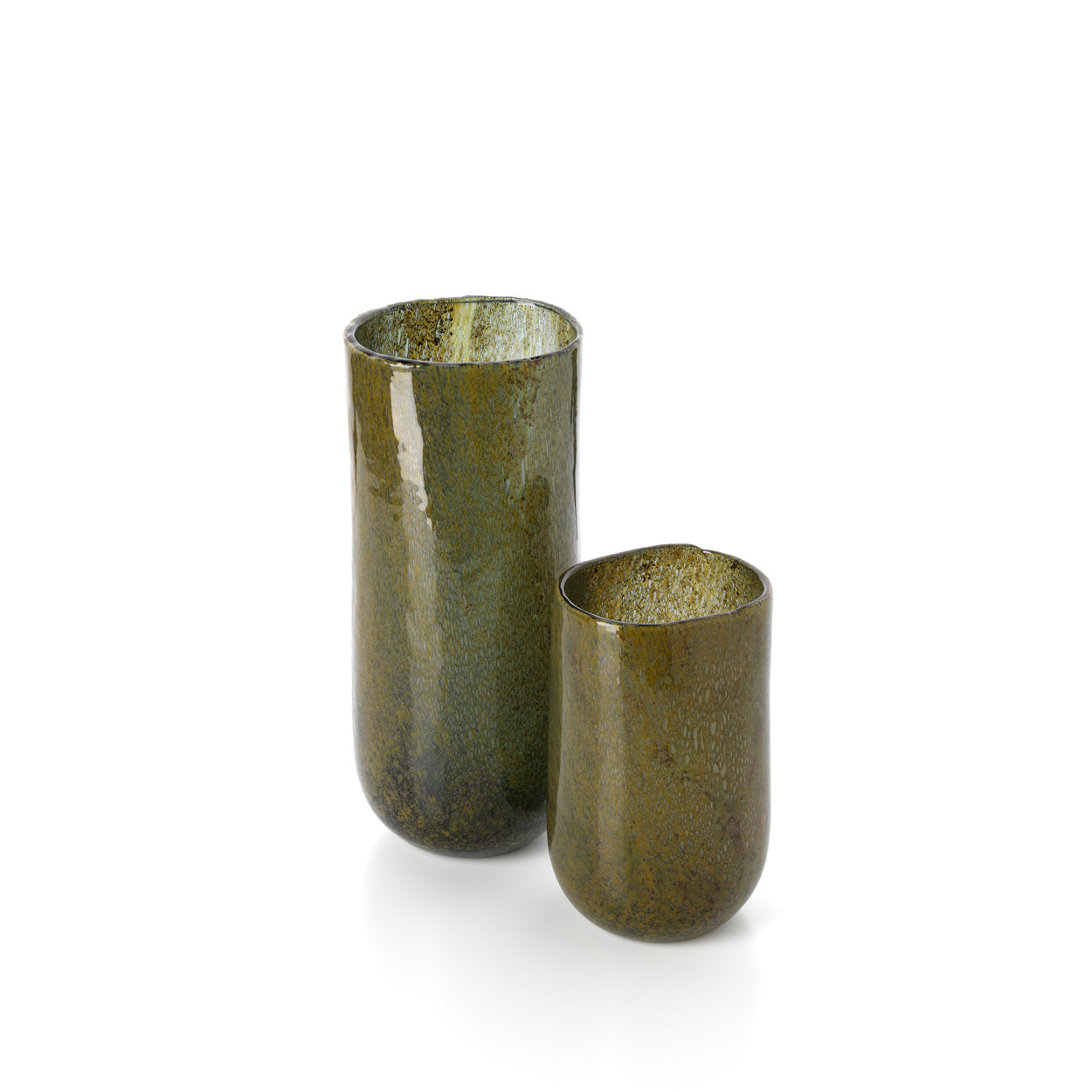Vaas Forest – glas, olijfgroen, ø13×22 cm, laag