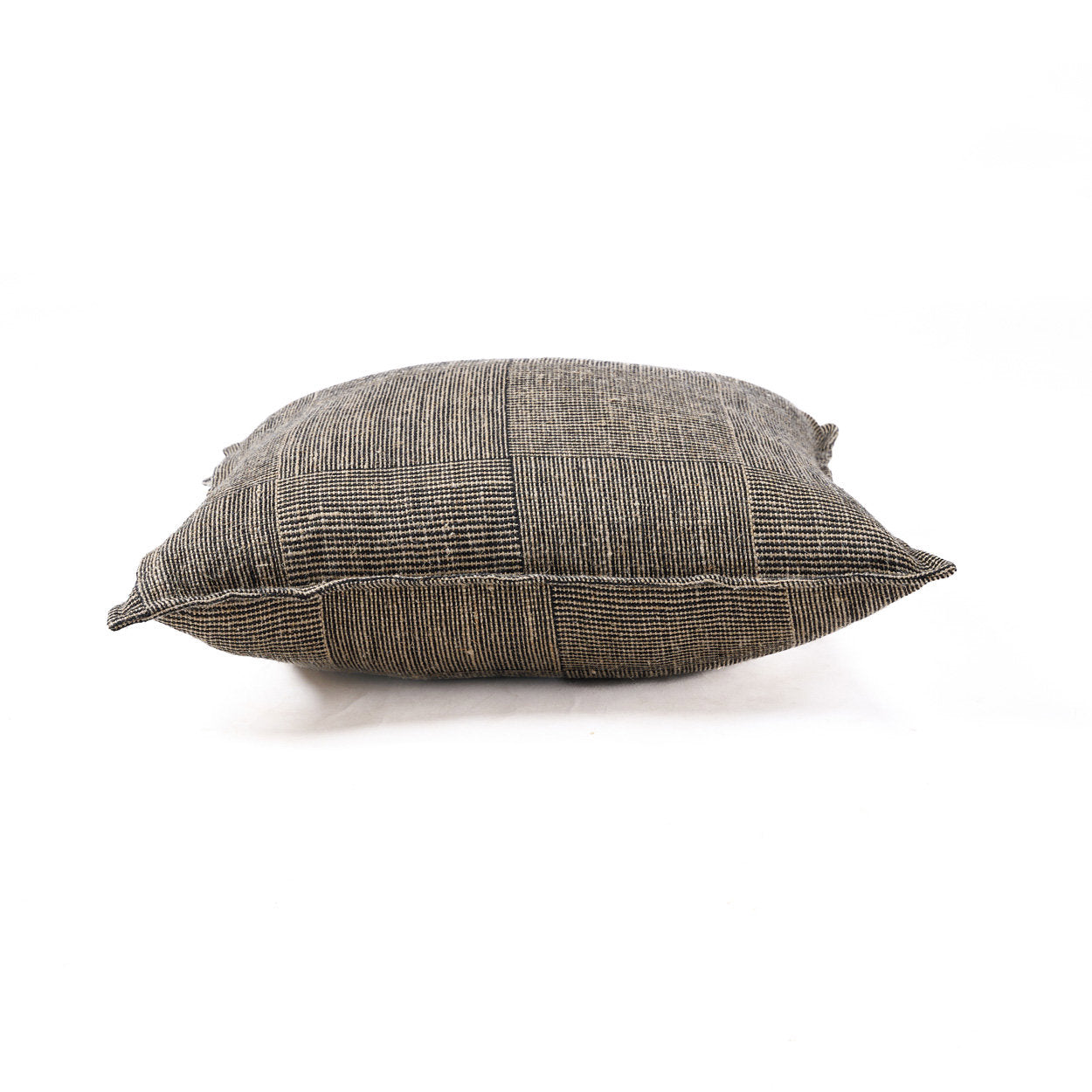 Kussenhoes Bloc Party – linnen, zwart naturel, 50×50 cm