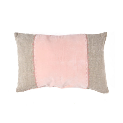 Kussenhoes Velvet Divorce – linnen/fluweel, naturel roze, 30x50 cm
