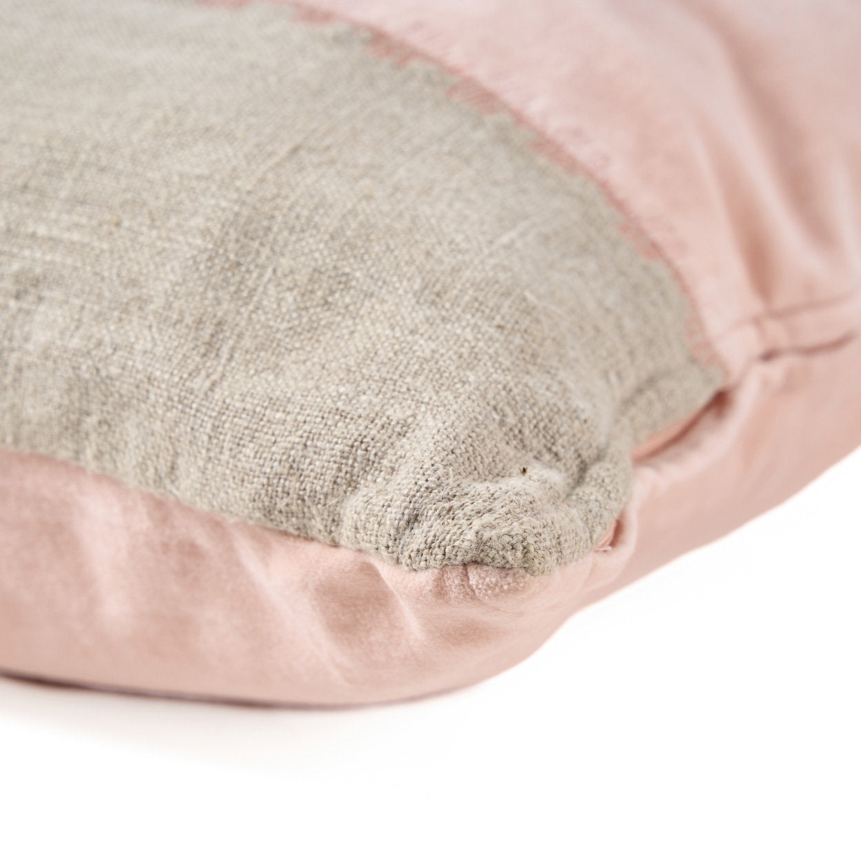 Kussenhoes Velvet Divorce – linnen/fluweel, naturel roze, 30x50 cm