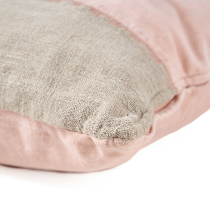 Kussenhoes Velvet Divorce – linnen/fluweel, naturel roze, 30x50 cm
