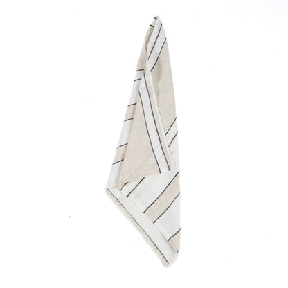 Servet Provence – linnen, naturel/zwart/wit, 45x45 cm