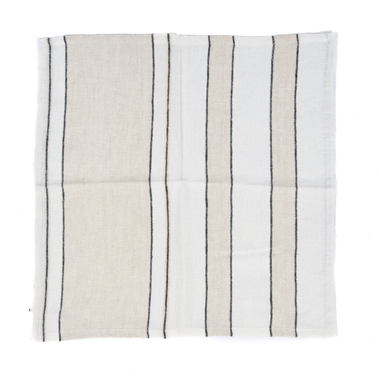 Servet Provence – linnen, naturel/zwart/wit, 45x45 cm