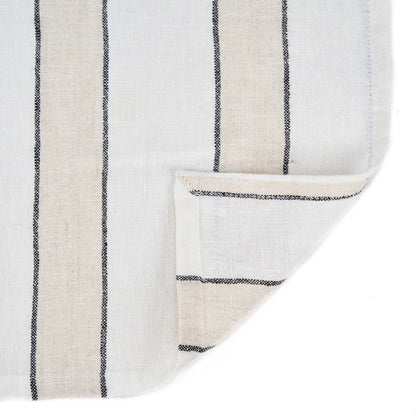 Servet Provence – linnen, naturel/zwart/wit, 45x45 cm