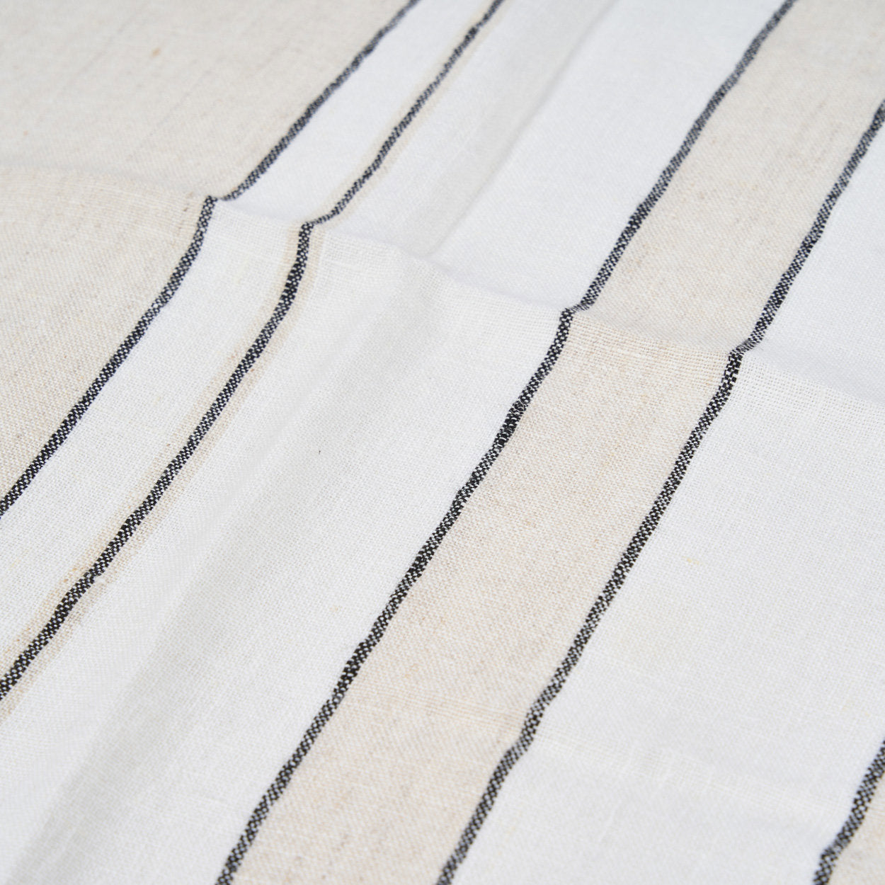 Servet Provence – linnen, naturel/zwart/wit, 45x45 cm
