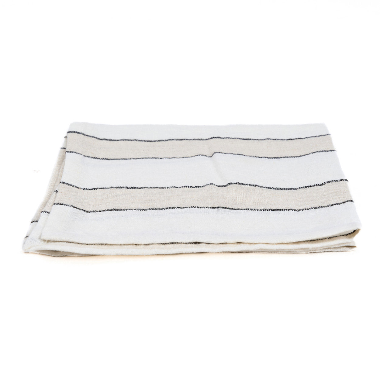 Servet Provence – linnen, naturel/zwart/wit, 45x45 cm