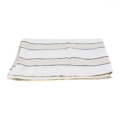Servet Provence – linnen, naturel/zwart/wit, 45x45 cm